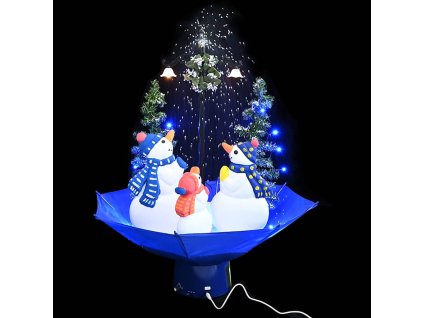 Sněžící vánoční stromek s deštníkovým stojanem modrý 75 cm PVC 289929