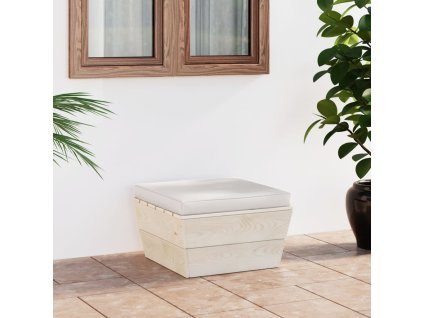 Zahradní taburet z palet s poduškou impregnovaný smrk 3063374