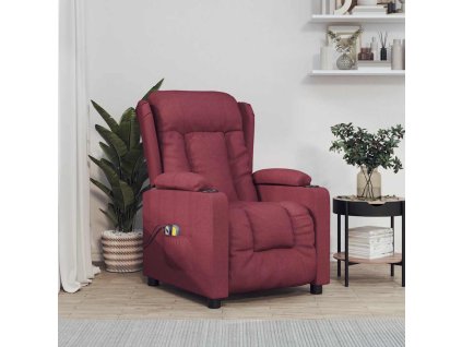 Elektrické masážní křeslo vínové textil 3098792