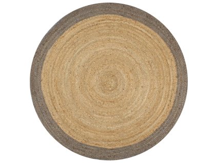 Ručně vyrobený koberec z juty s šedým okrajem 90 cm 133674