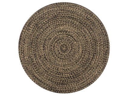 Ručně vyráběný koberec juta černý a přírodní 120 cm 133726