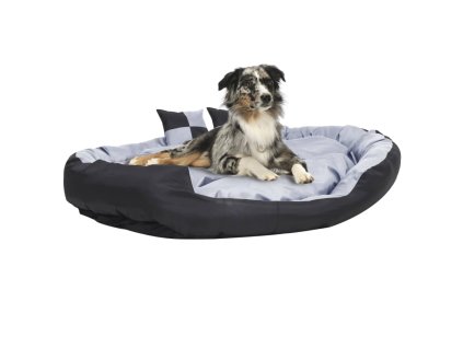 Oboustranný omyvatelný pelíšek pro psy šedo-černý 150x120x25 cm 171210