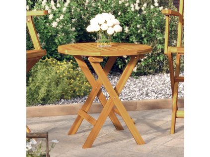 Bistro stůl Ø 46 x 47 cm masivní akáciové dřevo 312116