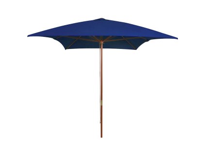 Zahradní slunečník s dřevěnou tyčí modrý 200 x 300 cm 313761