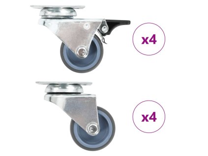 8 ks dvojitá otočná kolečka 50 mm 277921