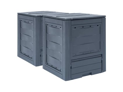 Zahradní kompostéry 2 ks šedé 60 x 60 x 73 cm 520 l 278919