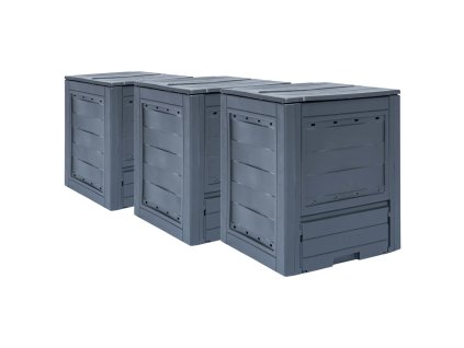 Zahradní kompostéry 3 ks šedé 60 x 60 x 73 cm 780 l 278920