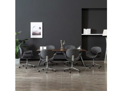 Otočné jídelní židle 6 ks šedé textil 3054865