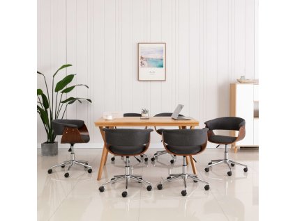 Otočné jídelní židle 6 ks šedé textil 3054886