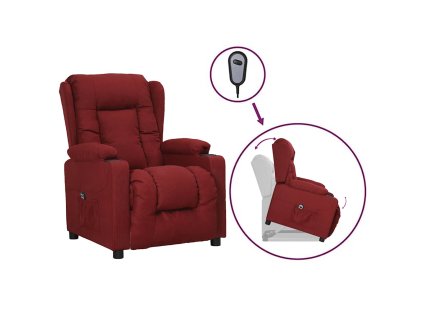 Zvedací křeslo vínové textil 3093426