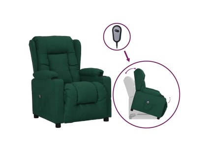 Zvedací křeslo tmavě zelené textil 3093429