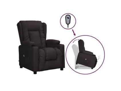 Zvedací křeslo černé umělá kůže 3093443