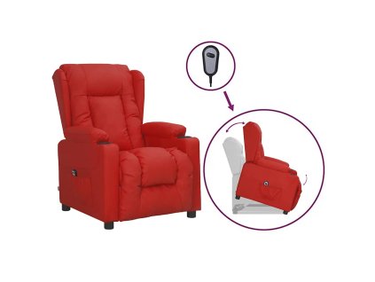 Zvedací křeslo vínové umělá kůže 3093449