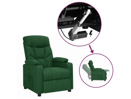 Zvedací křeslo tmavě zelené textil 3093463