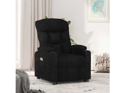 Zvedací masážní křeslo černé textil 3093469