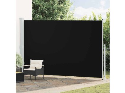 Zatahovací boční markýza/zástěna 220 x 500 cm černá 313429