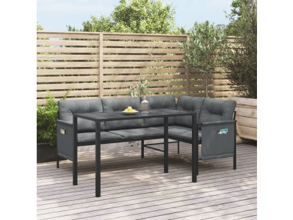 2dílný zahradní jídelní set antracitový ocel 3187259