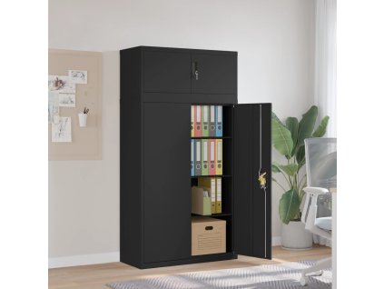 Kartotéka černá 90 x 40 x 180 cm ocel 3188325