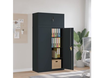 Kartotéka antracitová 90 x 40 x 180 cm ocel 3188331