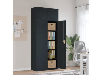 Kartotéka antracitová 90 x 40 x 220 cm ocel 3188332