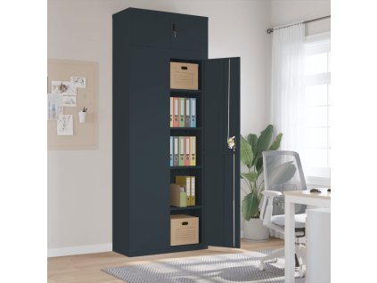 Kartotéka antracitová 90 x 40 x 240 cm ocel 3188333