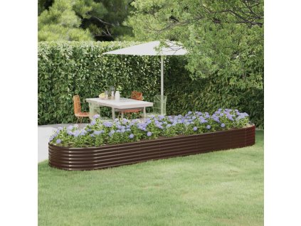 Vyvýšený záhon pozinkovaná ocel 396x100x36 cm hnědý 319005