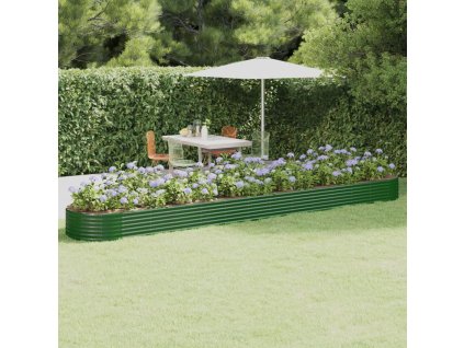 Vyvýšený záhon pozinkovaná ocel 544x100x36 cm zelený 319013