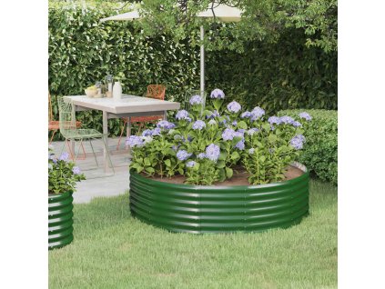 Vyvýšený záhon pozinkovaná ocel 140x140x36 cm zelený 319018