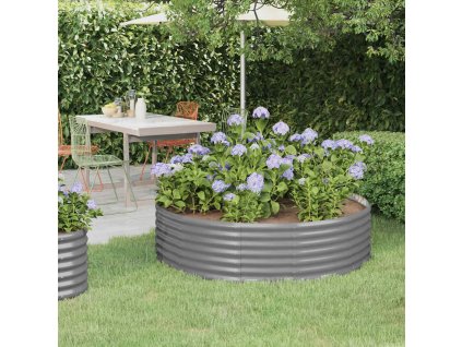 Vyvýšený záhon pozinkovaná ocel 140x140x36 cm šedý 319019