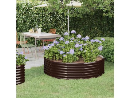 Vyvýšený záhon pozinkovaná ocel 140x140x36 cm hnědý 319020