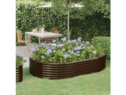 Vyvýšený záhon pozinkovaná ocel 214x140x36 cm hnědý 319025