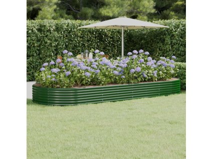 Vyvýšený záhon pozinkovaná ocel 373x140x36 cm zelený 319033