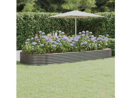 Vyvýšený záhon pozinkovaná ocel 373x140x36 cm šedý 319034