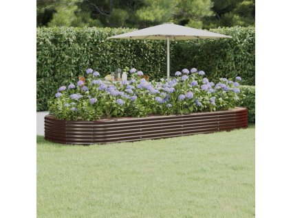 Vyvýšený záhon pozinkovaná ocel 373x140x36 cm hnědý 319035