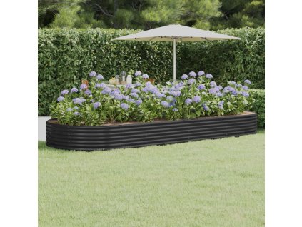 Vyvýšený záhon pozinkovaná ocel 373x140x36 cm antracitový 319036
