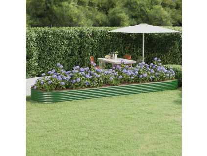 Vyvýšený záhon pozinkovaná ocel 523x140x36 cm zelený 319043