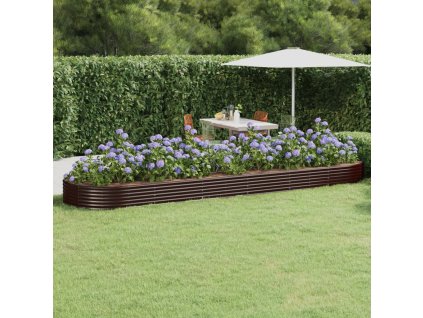 Vyvýšený záhon pozinkovaná ocel 523x140x36 cm hnědý 319045