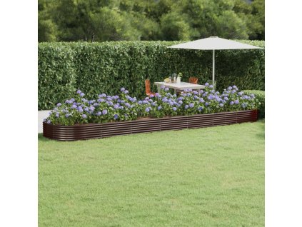 Vyvýšený záhon pozinkovaná ocel 600x140x36 cm hnědý 319050