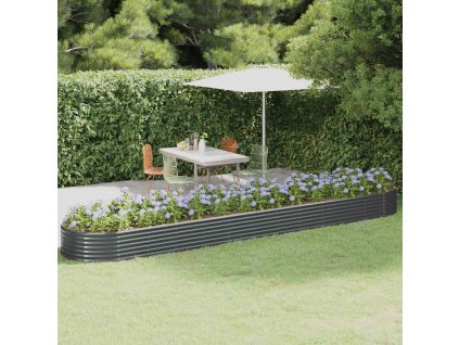 Vyvýšený záhon pozinkovaná ocel 600x140x36 cm antracitový 319051