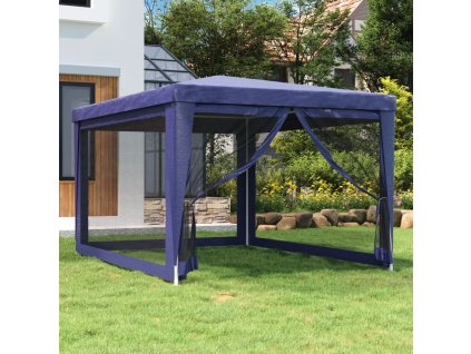 Party stan se 4 síťovanými bočnicemi modrý 3 x 4 m HDPE 319232