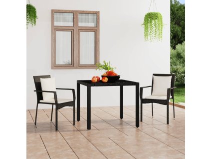 Zahradní židle s poduškami 2 ks polyratan černé 319877