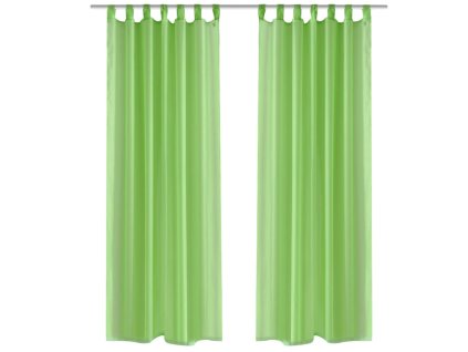 Jablkově zelené průsvitné závěsy - 2 ks - 140 x 175 cm 130203