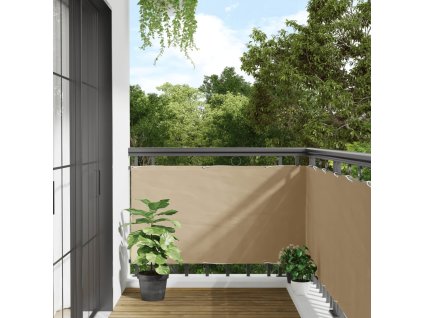 Balkónová zástěna béžová 75 x 300 cm oxfordská látka 134936