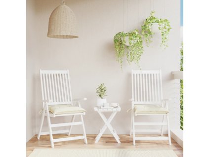 Podušky na židli 2 ks krémově bílé 40 x 40 x 7 cm látka oxford 314866