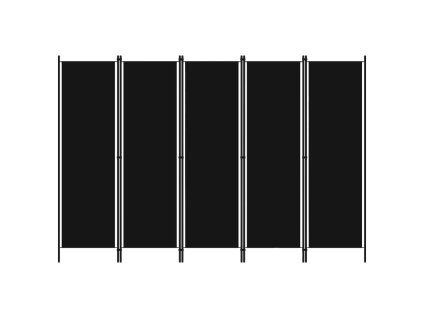 5dílný paraván černý 250 x 180 cm 320726