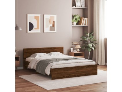 Rám postele s čelem hnědý dub 140 x 200 cm 3207489
