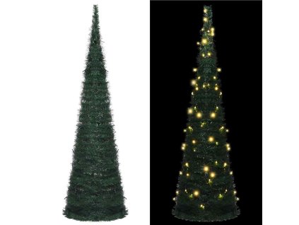 Pop-up umělý vánoční stromek s LED osvětlením zelený 210 cm 321525