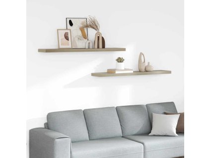 Plovoucí nástěnné police 2 ks dub 120 x 23,5 x 3,8 cm MDF 323884