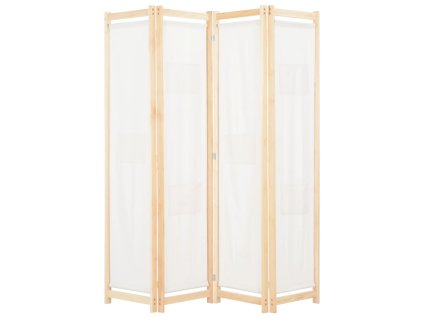4dílný paraván krémový 160 x 170 x 4 cm textil 248173