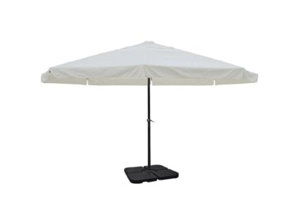 Hliníkový zahradní slunečník s přenosným stojanem bílý 271716